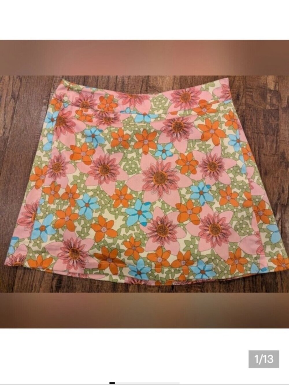 Australian Outline Skort Floral Psychedelic 60s Inspired Skirt With Shorts Sz 6